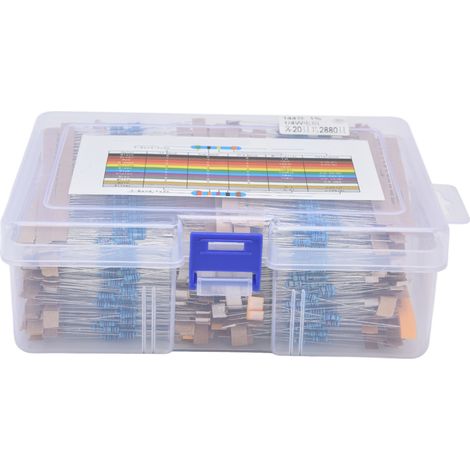 Lot de 2880 Résistances Film Allié 144 Valeurs 1Ω-1MΩ 1/4W pour Bricolage et Projets Électroniques (1/5)