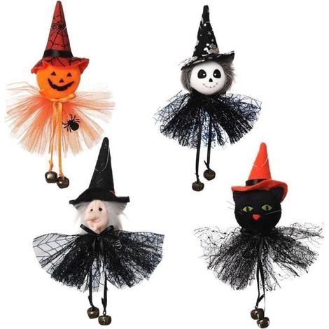 Pendentif décoratif - Halloween - 4 Pcs - Citrouille et fantôme - Tissu non tissé - Intérieur (1/4)