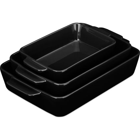 Juego de 3 piezas de ceramica para horno color negro (1/5)