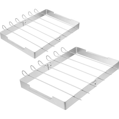 set di spiedini pieghevoli in acciaio inox, griglia stabile per barbecue all'aperto, campeggio e spiedini senza attrezzi, accessori per grigliate (1/5)