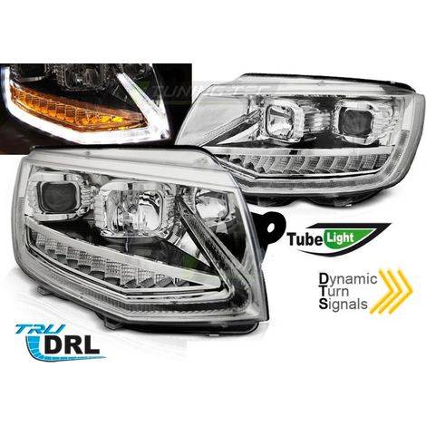 Paire de feux phares VW T6 15-19 LED DRL LTI chrome-31784583 (1/4)