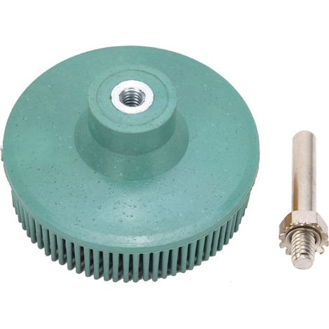 Disque à poils de 7,6 cm (3 pouces), brosse abrasive en caoutchouc émeri, meule de polissage verte (1/5)
