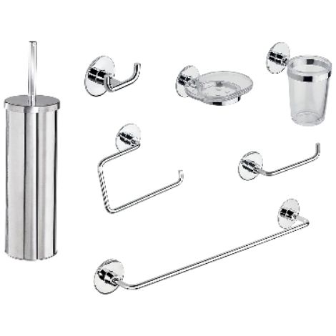 SET ACCESSORI BAGNO WIND BIADESIVO + VITE Cromo METAF