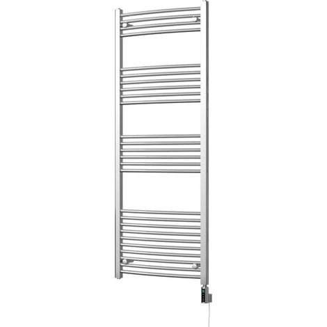 Zennor - Chrome Electric Towel Rail H1600mm x W600mm Curved 500w Thermostatic WIFI (1/3)