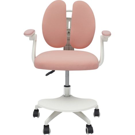 Chaise pivotante pour enfant, avec roulettes universelles, hauteur réglable de 90 à 100 cm, avec dossier, chaise d'apprentissage pour la maison, l'école et la bibliothèque, rose (1/5)