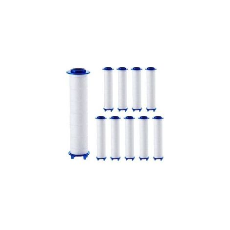 Lot de 10 Filtres Universels pour Pomme de Douche – Cartouches Anti-Calcaire et Adoucissantes pour Eau Dure, Éliminent Sédiments et Particules Nocives – Diamètre 8,5 cm (1/5)