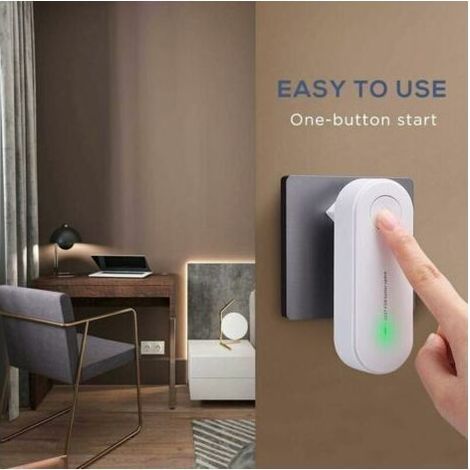 Purificateur d'air avec Générateur d'Ions Mini Filtre Plug-in Portable Air Purifier Désodorisant pour La Maison, Chambre, Cuisine, Bureau, Supprimer Les Fumée, Odeurs, Poussière, Pollen, Blanc (1/4)