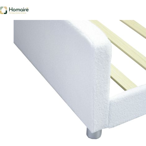 Bettgestell Armlehne weiß aus Polyester 214.5 x 95 x 42 cm HOMAIRE (1/5)