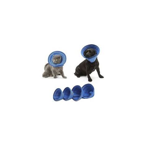 Collier élisabéthain en maille respirante bleue, réglable, cône de récupération – (1/5)