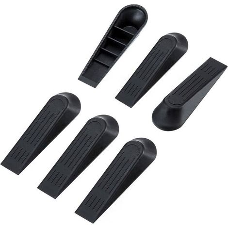 Cales-portes / Butoirs de porte (Lot de 6) — Noir — Adapté aux cuisines et salles de bain