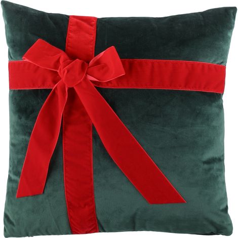 Weihnachtliches Dekokissen mit Schleife, 45 x 45 cm (1/5)