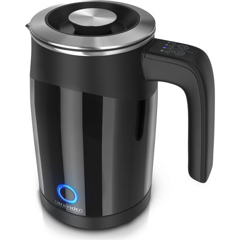 Arendo Wasserkocher 0,5 l, 1100 W, Edelstahl Single Reisewasserkocher Mini, Temperatureinstellung, schwarz