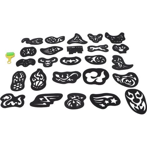 25 pochoirs de tatouage capillaire, gabarits de coloration et mise en forme pour coiffeur, modèles de coupe précis. (1/5)