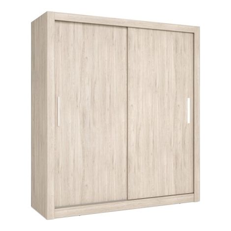 Armario 2 puertas correderas acabado roble sahara, 200cm(alto) 150cm(ancho) 58.5cm(fondo)