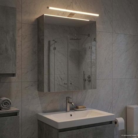 vidaXL  Bathroom Mirror Cabinet  Concrete Grey 50 x 14.5 x 70 cm