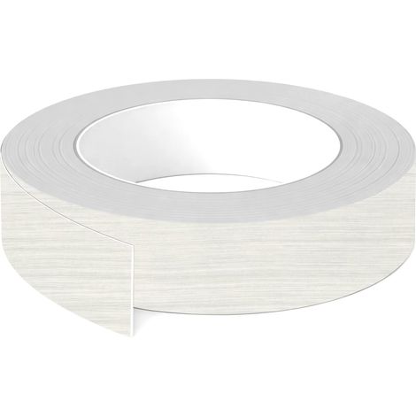 1x Bande de chant ABS sans colle 23 mm x 5 m épaisseur 0,8 mm facile à appliquer bricolage étagère meuble panneau plan de travail bois stratifié, Fineline blanc (1/3)