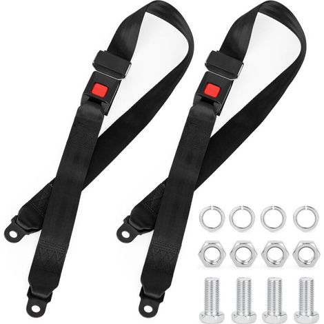AMXCNOY Set mit 2 universellen Vorder- und Hintersitzgurten für Golfcarts, passend für Yamaha UTV EZGO, Club Car, Kart (Schraubensatz) (1/4)