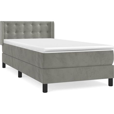Maison Exclusive - Boxspringbett mit Matratze Hellgrau 90x200 cm (1/5)