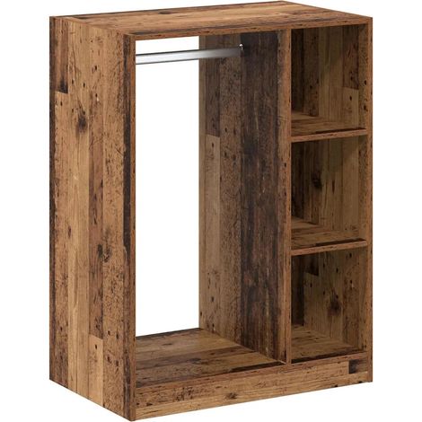 Armario rectangular moderno con 3 estantes amplio espacio de almacenamiento elegante 77 x 48 x 102 cm de madera antigua 020052518 (1/5)