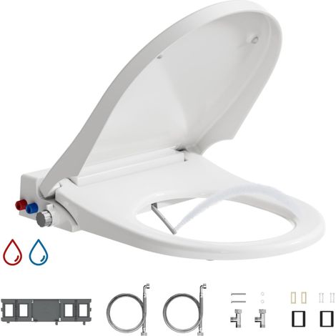 HOROW Dusch WC AufsätzeNicht Elektrische, Japanische Toilettensitz, Einstellbare Warm/Kaltwasser und Wasserdruck, Verstellbare Düsenposition, Abnehmbare Düse, Toilettendeckel mit Absenkautomatik (1/5)