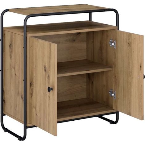 Buffet Bas de Cuisine en Bois d'Ingénierie, Style Chêne Naturel, Meuble de Rangement 68 x 35 x 75 cm pour Salon et Salle à Manger (1/5)