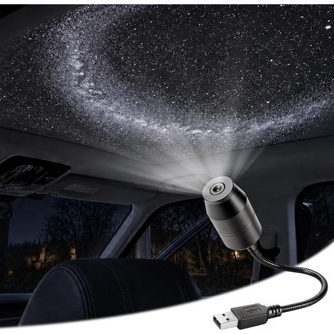 Projecteur d'étoiles galactiques, veilleuse HD, projecteur de ciel étoilé orientable à 360° alimenté par USB pour plafond, chambre et voiture, décoration et cadeau (1/5)