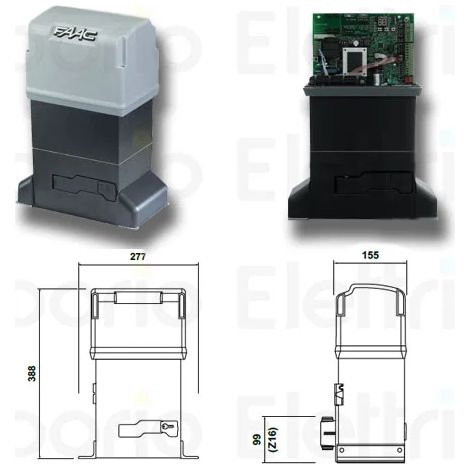 Faac – Kit de motorisation de portail coulissant 230V – Charge max 600kg – Moteur avec sécurité anti-écrasement – 105653144746C