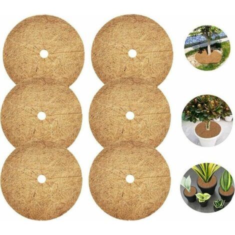 Tapis Coco Plante, Disque de Paillage Coco, Protection d'hiver pour Plantes en Pot, Protéger Les Racines des Plantes en Pot du Gel 20cm (1/5)