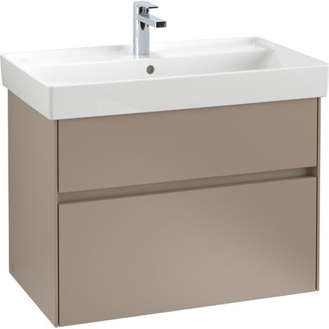 Meuble vasque COLLARO 754 x 546 x 444 mm avec éclairage, blanc brillant (1/5)