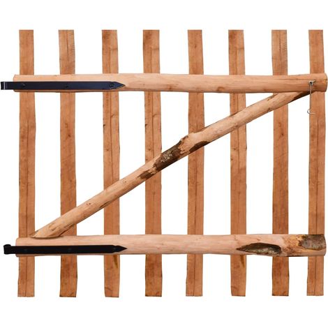 Portillon de clôture Bois de noisetier imprégné 100x90 cm (1/5)