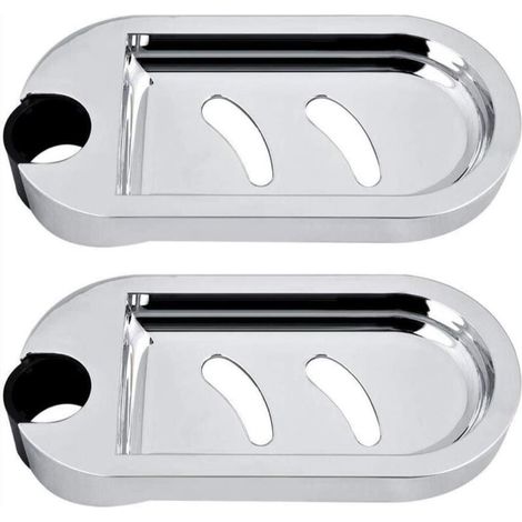 Douche Porte-Savon, 2 Pièces Porte-Savon pour Barre de Douche Éponge Murale Titulaire Savon Saver Plateau Étagère de Douche Réglable pour Barre de Douche Diamètre du Trou 25mm (1/5)