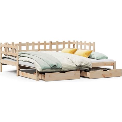 Maison Exclusive - Sofá cama nido con cajones sin colchón 80x200