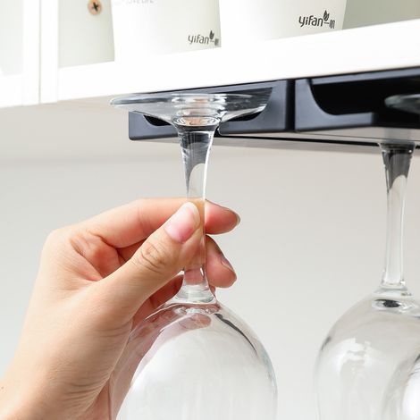 Support à verres lot de 4 plastique pour vin perçage (1/3)