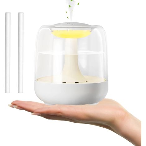 Mini humidificateur portable pour chambre, 440 ml, petit humidificateur USB à brume fraîche avec veilleuse LED colorée - blanc (1/5)