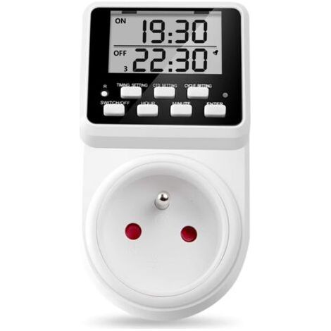 Prise Programmable numérique et programmateur Prise Electrique à Cycle Alternatif et répétitif Prise Minuteur Compte à rebours (1/5)