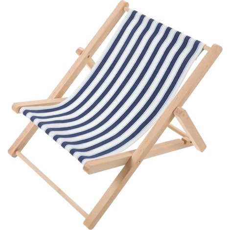 Chaise De Plage Pliante En Bois - Petite Chaise Longue - Décoration Nautique Pour La Maison, Le Bureau, Le Jardin (1/5)