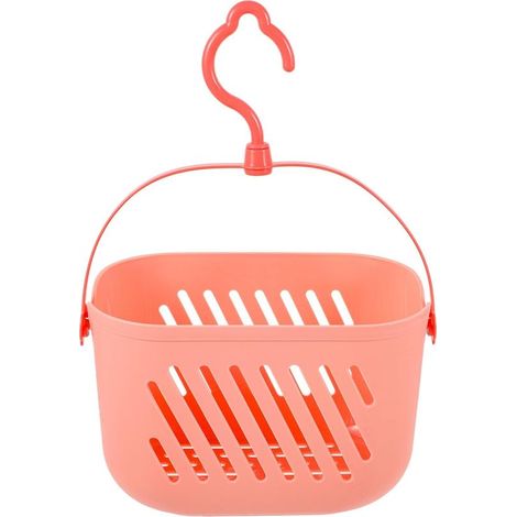 Hängender Aufbewahrungskorb, platzsparender rosa Reinigungskorb aus Kunststoff, sicherer und praktischer Badezimmer-Organizer für Toilettenartikel (1/5)