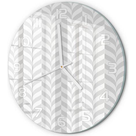 Horloge Murale Ronde Décoration Maison Verre Trempé Style Contemporain Arrière-plan géométrique fi 30 cm (1/5)