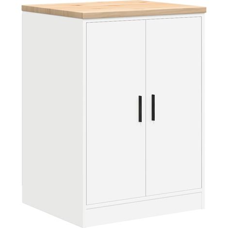 Armoire de rangement de garage blanc 60x51x85 cm bois de pin