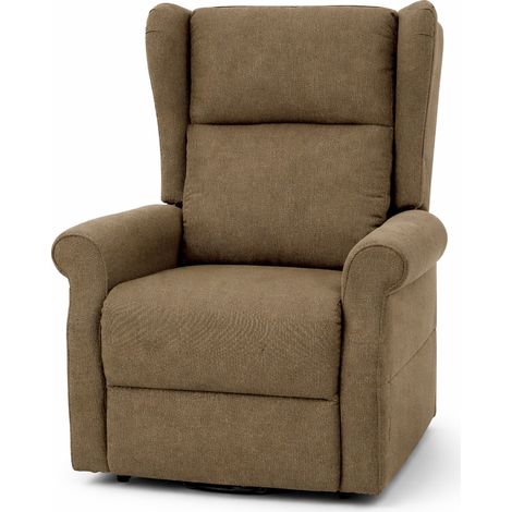 Poltrona "Aquila" con recliner elettrico e rivestimento in tessuto per interno -Marrone (1/4)