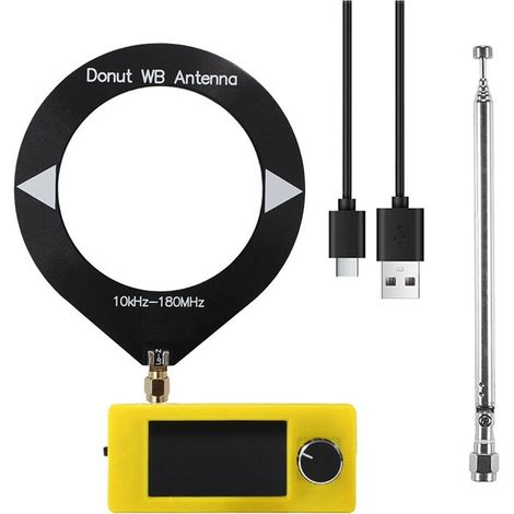 Geeignet für SI4732 Mini-Radioempfänger, Frequenzbereich 10-180MHz, tragbar, 1,9-Zoll-Bildschirm, unterstützt FM/AM/LSB/USB-Kurzwellenradio, SI4732 Radio + Rahmenantenne.