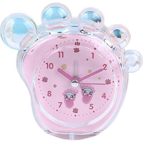 Sveglia Bambini a Forma di Piede – Design Moderno in ABS Trasparente Rosa, Leggera 153g – Ideale per Camera dei Bambini e Decorazione Scrivania (1/4)