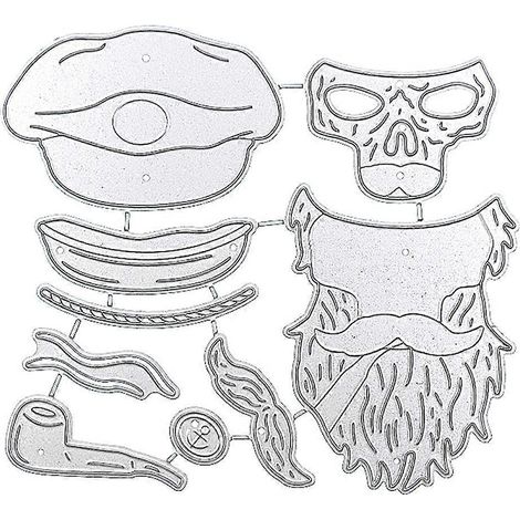 Halloween-Skelett-Pirat-Stanzschablone aus Metall zum Selbermachen von Scrapbooking-Alben, Papierkarten und Prägearbeiten