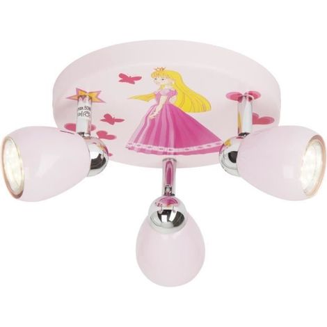 BRILLIANT lampe Princess LED spot cocarde 3flg rose 3x LED-PAR51, GU10, 3W lampes à réflecteur LED incluses, (250lm, 3000K) Échelle A ++ à E Têtes pivotantes (1/4)