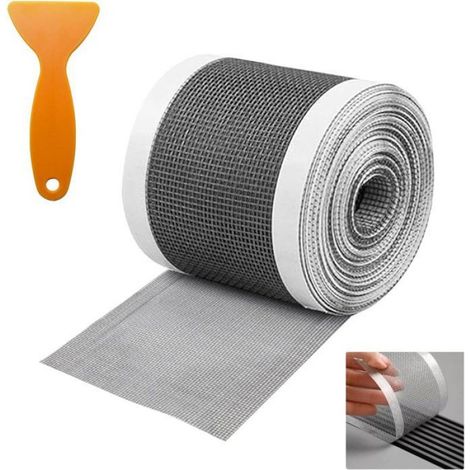 Filtres adhésifs pour drain - 12cmx4m - Filet anti-cheveux - Prévention obstructions - Noir (1/5)