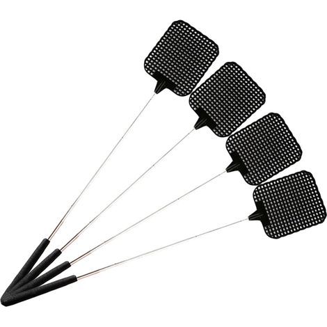 4 Pièces Raquette Anti-Moustique Télescopique en Acier Inoxydable - Tapette à Mouches Extensible (1/5)