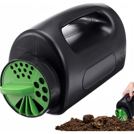 Dispensador de semillas para jardín y césped, esparcidor multifuncional de 2 litros para semillas, fertilizante y sal. (1/5)