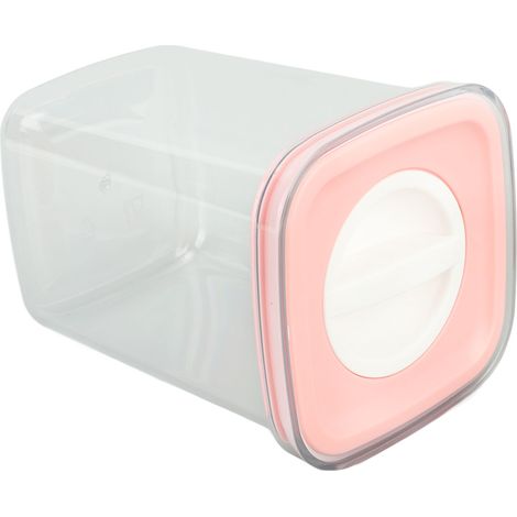 Küchenaufbewahrungsbox, luftdichter Vorratsbehälter, transparenter Behälter mit Deckel für Mischkornreis, rosa, 1300 ml (1/5)