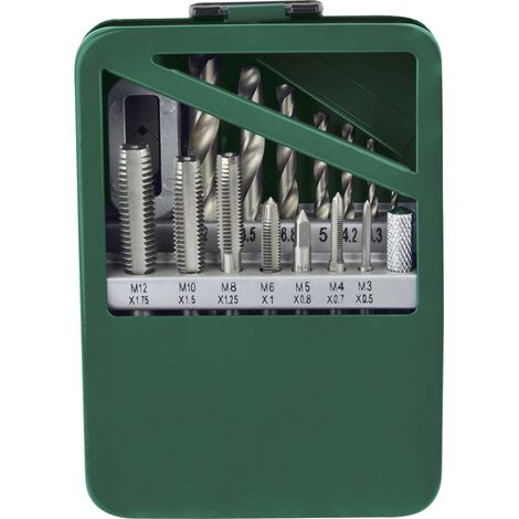 Brüder Mannesmann M53215 Gewindeeinsatz 15teilig   M3, M4, M5, M6, M8, M10, M12