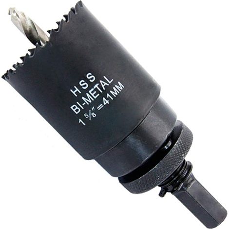Scie cloche 41mm,LAIWEI Scie cloche avec arbor A2 Heavy Duty, 4341 Foret central, Profondeur de coupe 38mm pour percer des trous dans le bois, les profilés en aluminium, le PVC et les tuyaux en métal